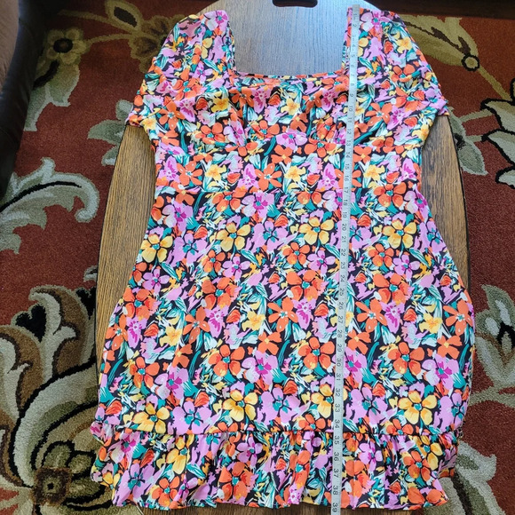 SHEIN Curve Plus Size Allover Floral Print Bell Sleeve Dress Size Women 2X NEW - Picture 8 of 10